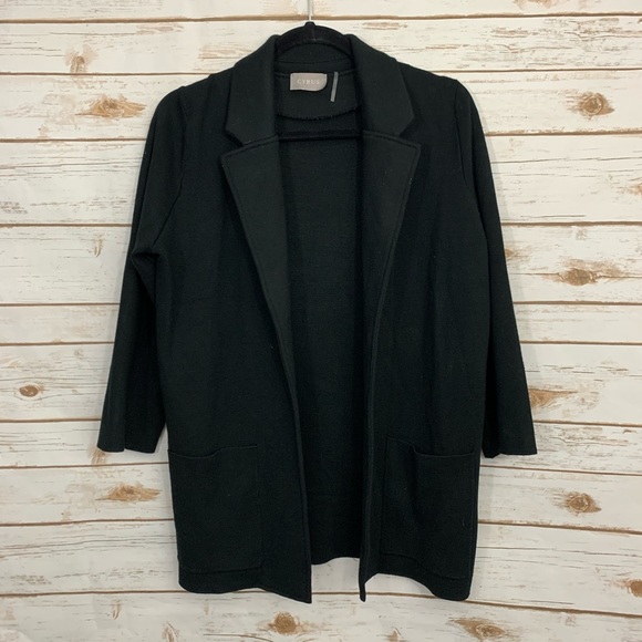 Cyrus Sweaters - Cyrus Black Open Front Pocket Cardigan Swe…